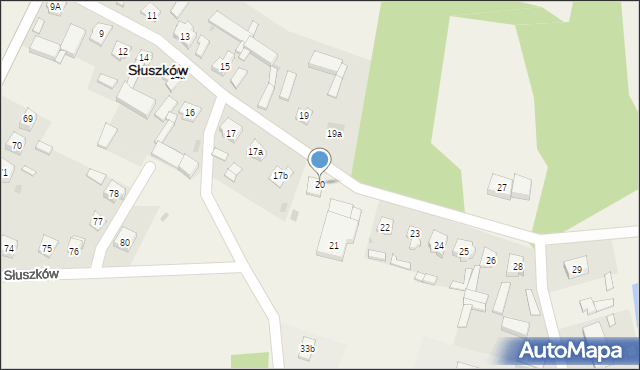 Słuszków, Słuszków, 20, mapa Słuszków