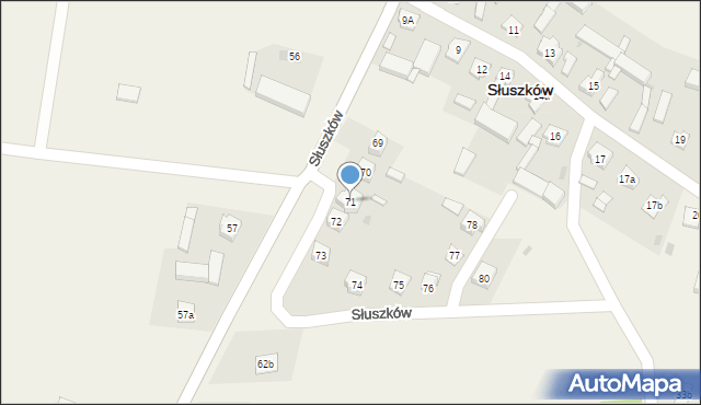 Słuszków, Słuszków, 71, mapa Słuszków