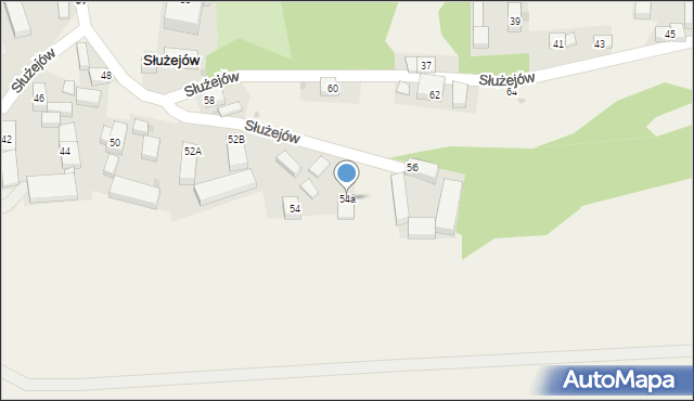 Służejów, Służejów, 54a, mapa Służejów