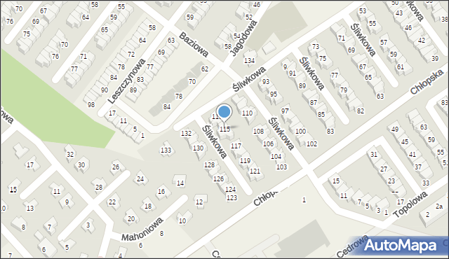 Smolec, Śliwkowa, 115, mapa Smolec