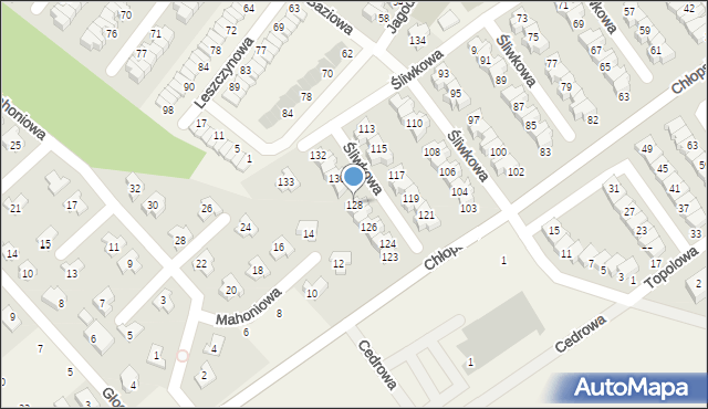 Smolec, Śliwkowa, 128, mapa Smolec