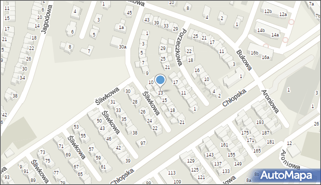 Smolec, Śliwkowa, 13, mapa Smolec