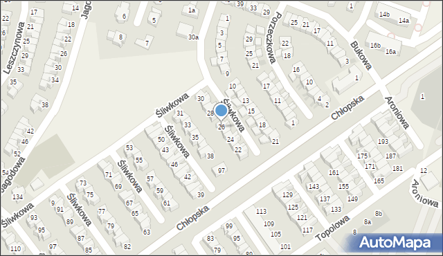 Smolec, Śliwkowa, 26, mapa Smolec