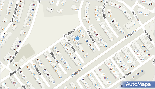 Smolec, Śliwkowa, 35, mapa Smolec