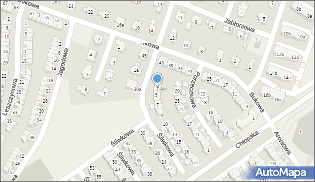 Smolec, Śliwkowa, 4, mapa Smolec