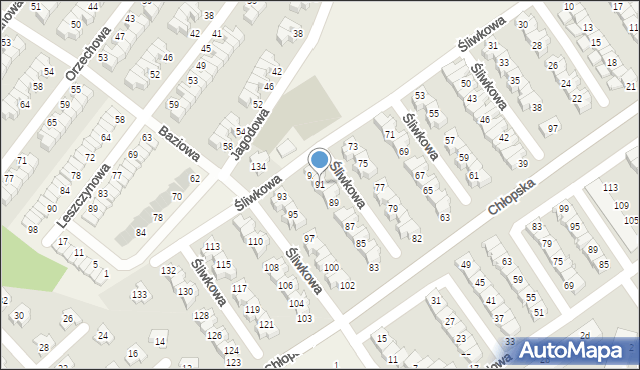Smolec, Śliwkowa, 91, mapa Smolec