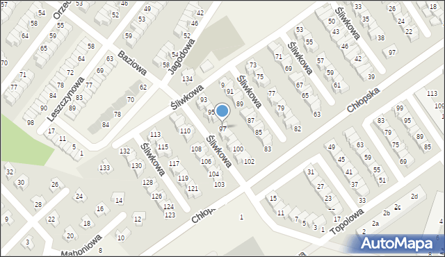 Smolec, Śliwkowa, 97, mapa Smolec