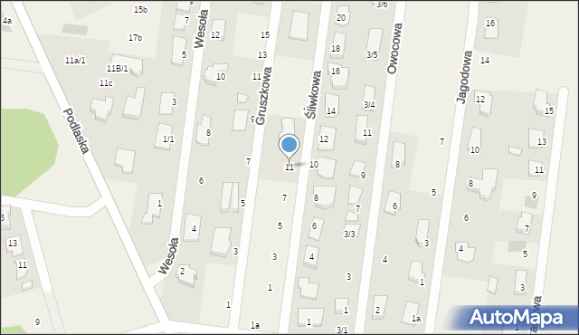 Sobolewo, Śliwkowa, 11, mapa Sobolewo