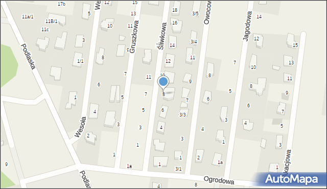 Sobolewo, Śliwkowa, 8, mapa Sobolewo