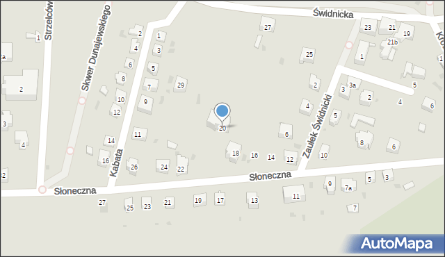 Sobótka, Słoneczna, 20, mapa Sobótka