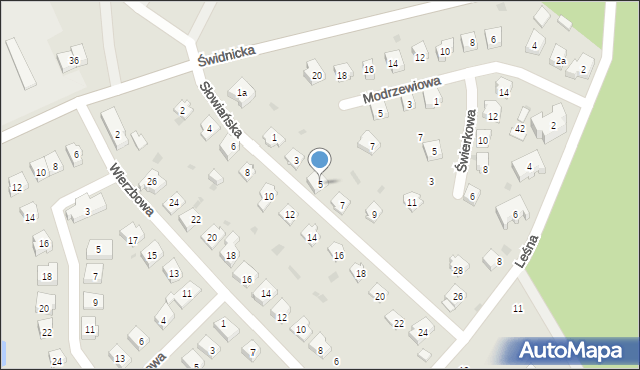 Sobótka, Słowiańska, 5, mapa Sobótka