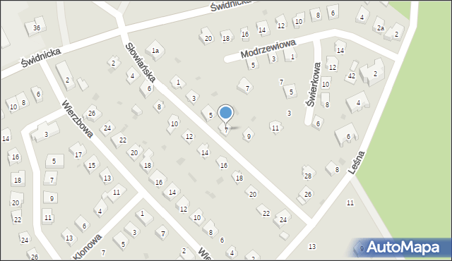 Sobótka, Słowiańska, 7, mapa Sobótka