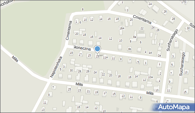 Sochocin, Słoneczna, 13, mapa Sochocin