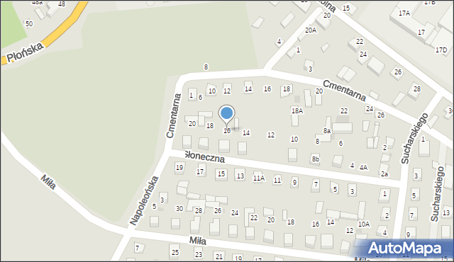 Sochocin, Słoneczna, 16, mapa Sochocin