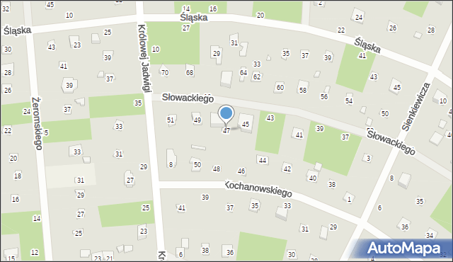 Sokolniki-Las, Słowackiego Juliusza, 47, mapa Sokolniki-Las
