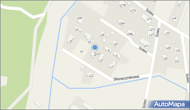 Solec, Słonecznikowa, 12, mapa Solec
