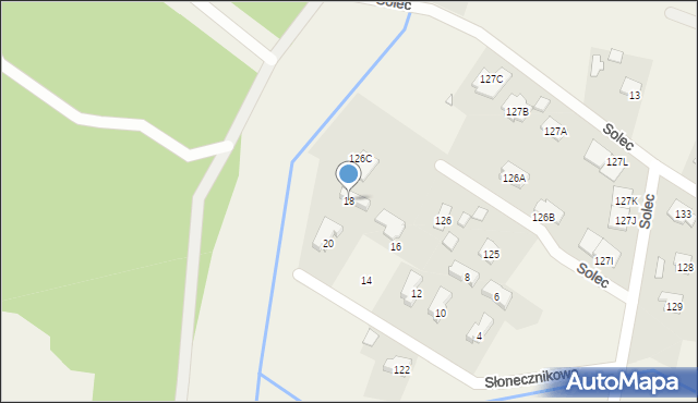 Solec, Słonecznikowa, 18, mapa Solec