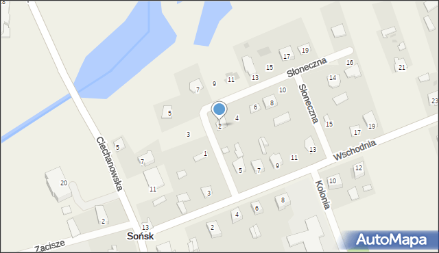 Sońsk, Słoneczna, 2, mapa Sońsk
