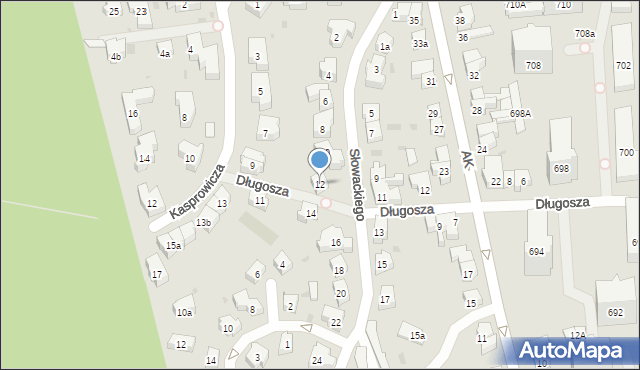 Sopot, Słowackiego Juliusza, 12, mapa Sopotu