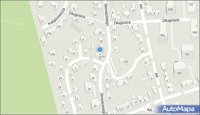 Sopot, Słowackiego Juliusza, 22, mapa Sopotu