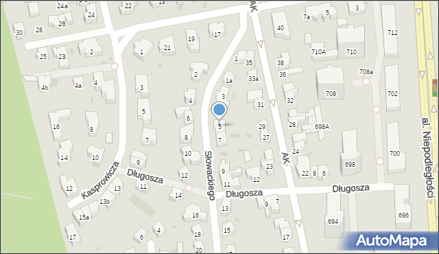 Sopot, Słowackiego Juliusza, 5, mapa Sopotu