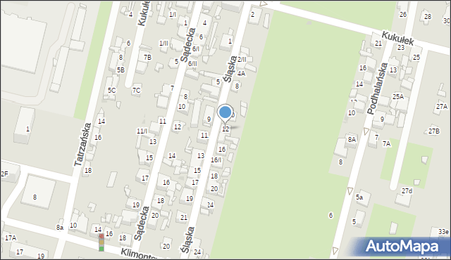 Sosnowiec, Śląska, 12, mapa Sosnowca