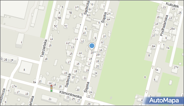 Sosnowiec, Śląska, 13, mapa Sosnowca