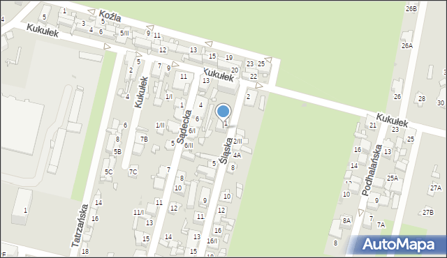 Sosnowiec, Śląska, 3, mapa Sosnowca