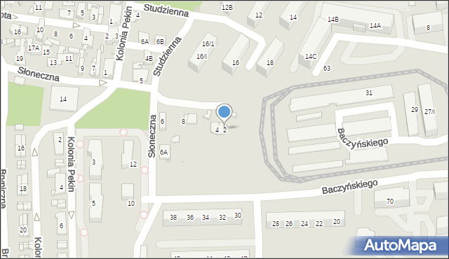 Sosnowiec, Słoneczna, 2, mapa Sosnowca