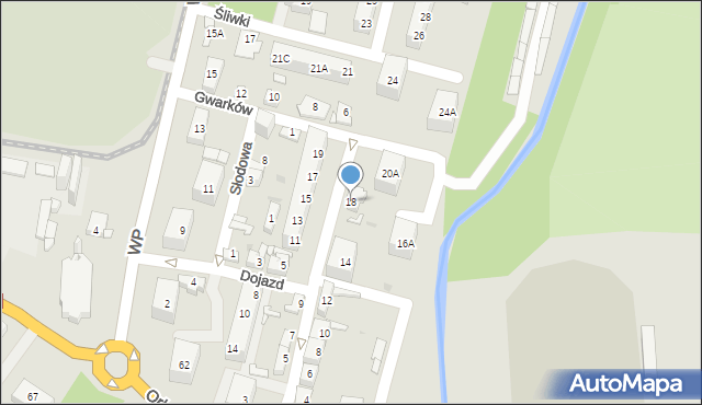 Sosnowiec, Śliwki, 18, mapa Sosnowca