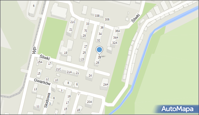 Sosnowiec, Śliwki, 28, mapa Sosnowca