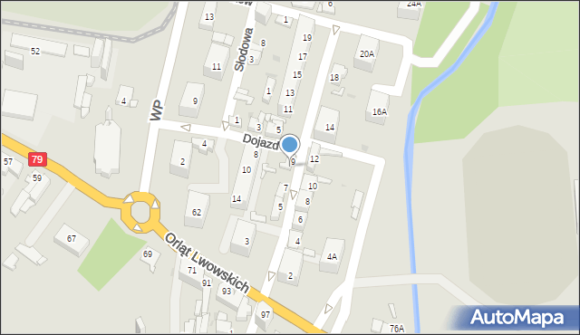 Sosnowiec, Śliwki, 9a, mapa Sosnowca