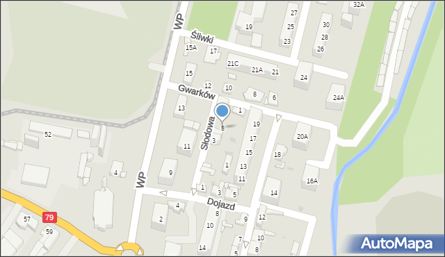 Sosnowiec, Słodowa, 8, mapa Sosnowca