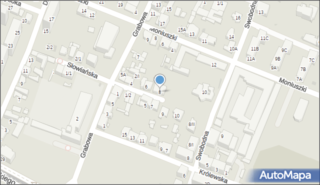 Sosnowiec, Słowiańska, 8, mapa Sosnowca
