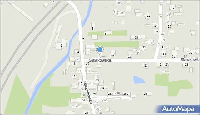 Sosnowiec, Sławkowska, 1c, mapa Sosnowca