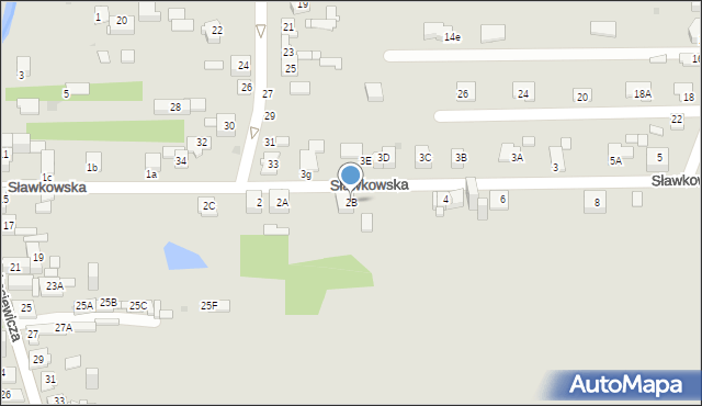 Sosnowiec, Sławkowska, 2B, mapa Sosnowca