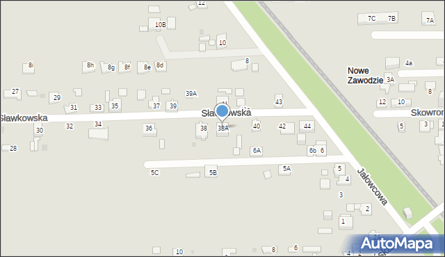 Sosnowiec, Sławkowska, 38A, mapa Sosnowca