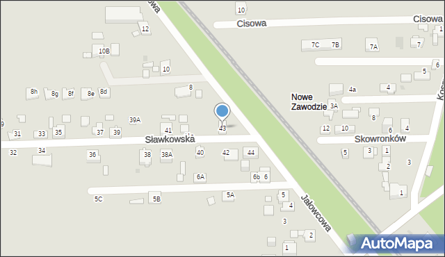 Sosnowiec, Sławkowska, 43, mapa Sosnowca