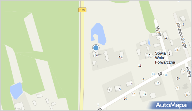 Sowia Wola Folwarczna, Słoneczna, 1A, mapa Sowia Wola Folwarczna