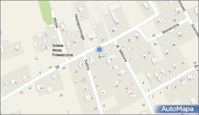 Sowia Wola Folwarczna, Słoneczna, 26, mapa Sowia Wola Folwarczna