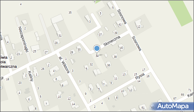 Sowia Wola Folwarczna, Słoneczna, 34, mapa Sowia Wola Folwarczna