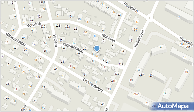 Środa Wielkopolska, Słowackiego Juliusza, 6, mapa Środa Wielkopolska