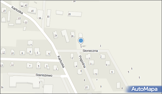 Staniszewo, Słoneczna, 1, mapa Staniszewo