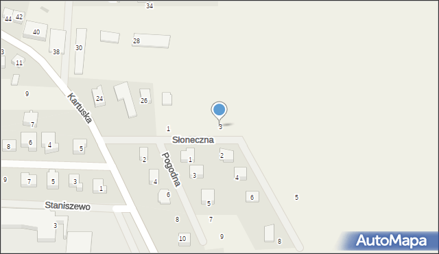Staniszewo, Słoneczna, 3, mapa Staniszewo