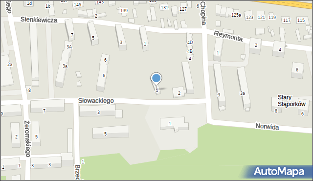 Stąporków, Słowackiego Juliusza, 4, mapa Stąporków
