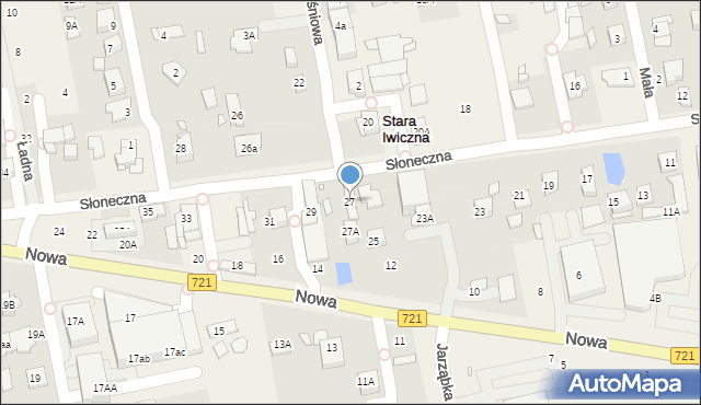 Stara Iwiczna, Słoneczna, 27, mapa Stara Iwiczna