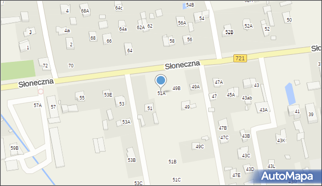 Stara Iwiczna, Słoneczna, 51A, mapa Stara Iwiczna