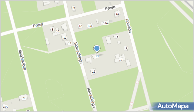 Stara Wieś, Słowackiego Juliusza, 13, mapa Stara Wieś