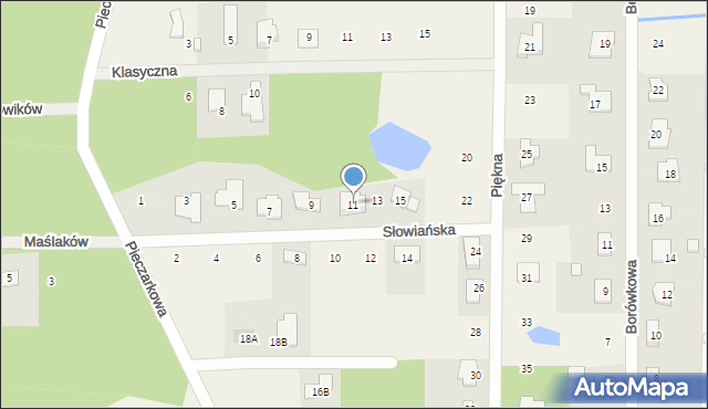 Stara Wieś, Słowiańska, 11, mapa Stara Wieś