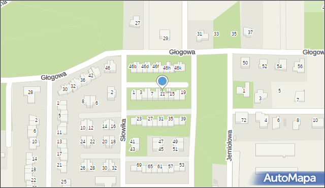 Stara Wieś, Słowika, 11, mapa Stara Wieś